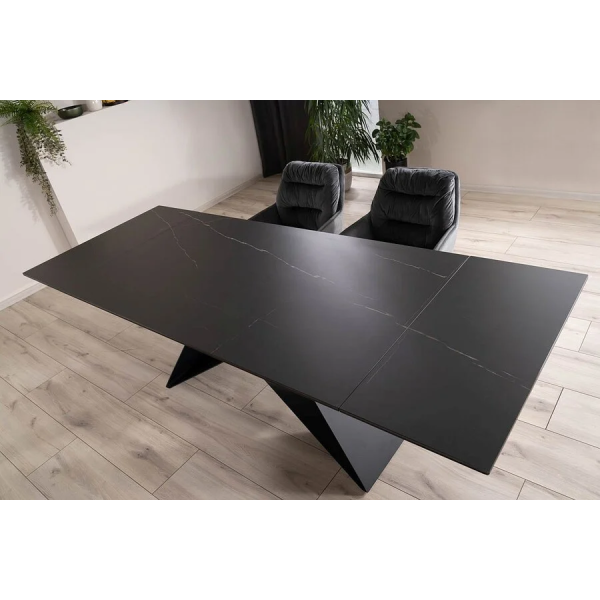 Стол обеденный раскладной WESTIN CERAMIC 160(240)*90 черный SAHARA NOIR/черный мат WESTINCCC160 Signal