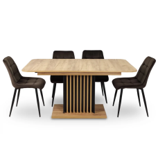 Стол обеденный раскладной TREND D-C MAX 160(210)x90 Крафт золотой / Черный Intarsio