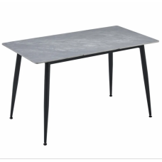 Стол обеденный SABA CERAMIC 130*70 серый глянец / черный каркас Intarsio