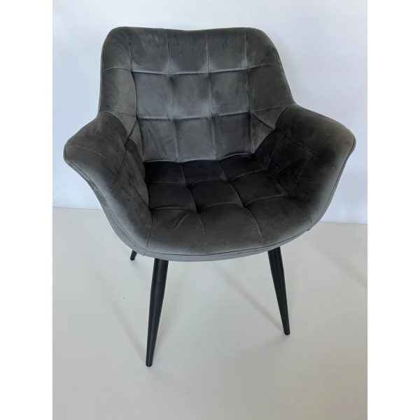 Стул обеденный ELEGANT Серый Велюр Intarsio