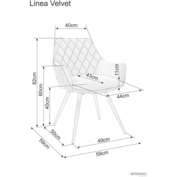 Кресло Linea Velvet Зеленый / Черный LINEAVCZ Signal