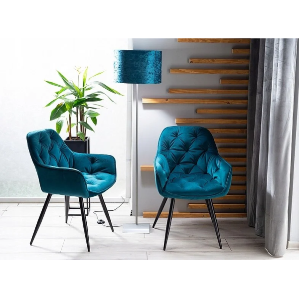 Стул CHERRY VELVET черный каркас / БИРЮЗА BLUVEL 85 CHERRYVCTU Signal