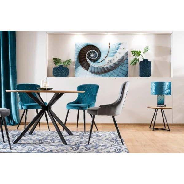 Стул LOTUS VELVET черный каркас / БИРЮЗА BLUVEL 85 LOTUSVCTU Signal