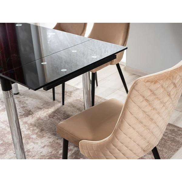 Стул PIANO B VELVET черный каркас / беж BLUVEL 28 PIANOBVCBE Signal