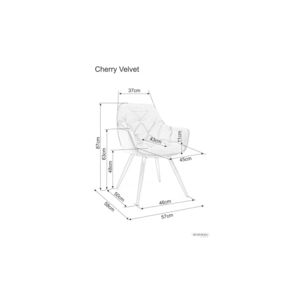 Кресло Cherry Velvet Синий / Черный CHERRYVCG Signal