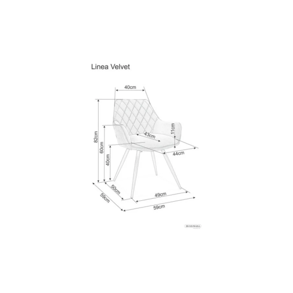 Кресло Linea Velvet Серый / Черный LINEAVCSZ Signal