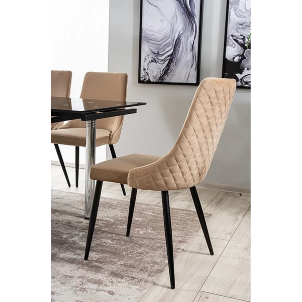 Стул PIANO B VELVET черный каркас / беж BLUVEL 28 PIANOBVCBE Signal