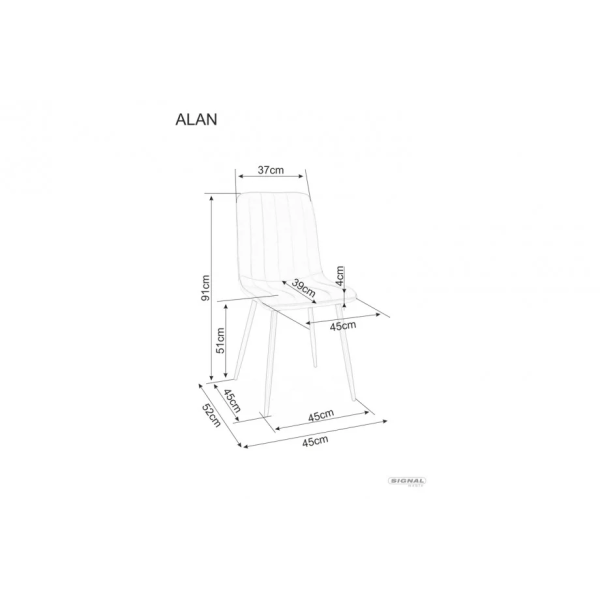 Стул ALAN BREGO Черный каркас / Серый 07 ALANBRCSZ Signal