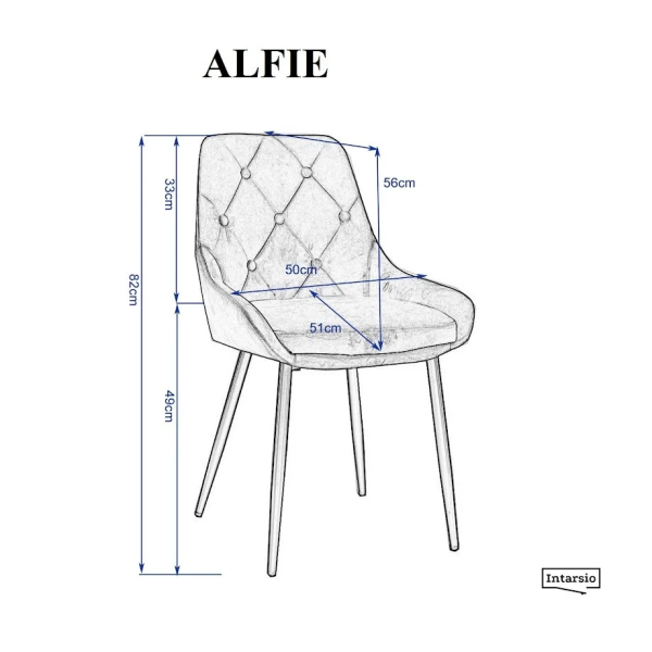 Стул ALFIE черный каркас/серый Intarsio