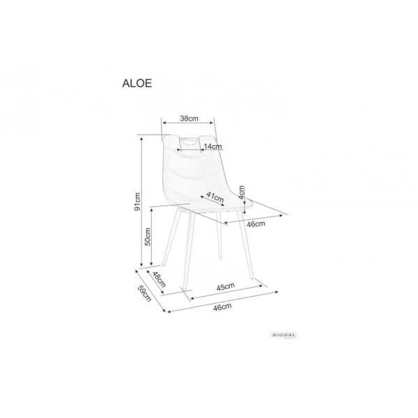 Стул ALOE Черный / Оливковый TAP.211 ALOEMICOL Signal