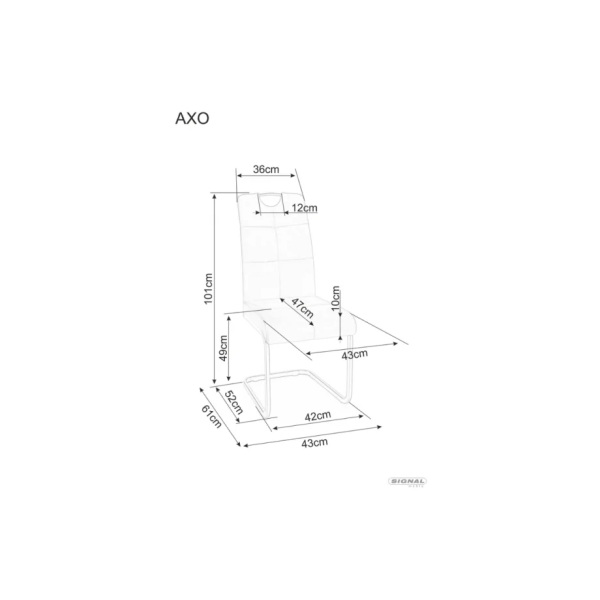 Стул AXO BREGO Черный каркас / Серый 18 AXOBRCCSZ Signal