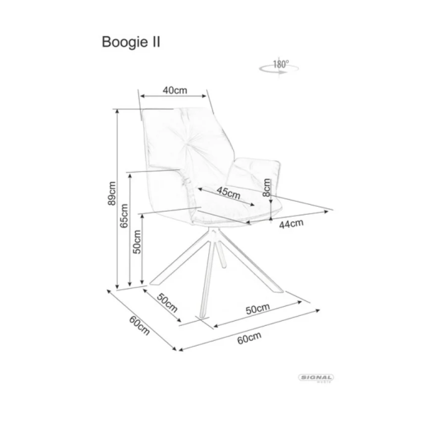 Стул BOOGIE II VELVET черный каркас / серый BOOGIEIIVCSZ Signal