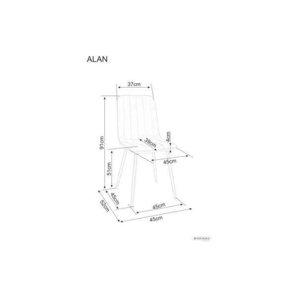 Стул кухонный ALAN VELVET черный каркас/темный беж BL.40 ALANVCCB Signal