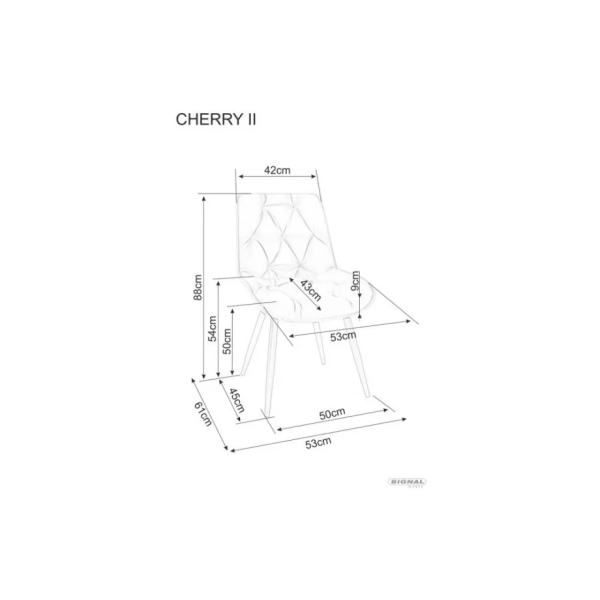 Стул кухонный CHERRY II VELVET черный каркас/черный BL.19 CHERRYIIVCC Signal