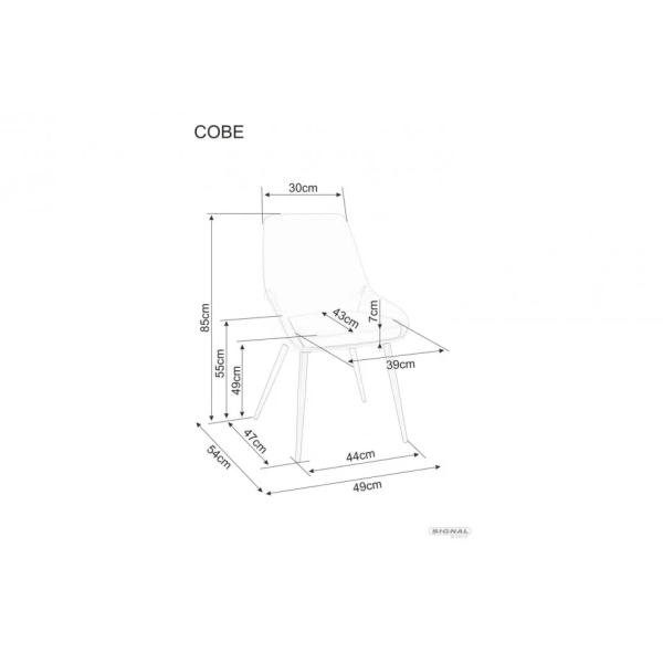 Стул кухонный COBE VELVET черный каркас/темный беж BL.40 COBEVCCB Signal