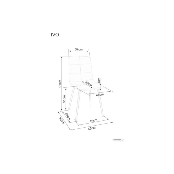 Стул кухонный IVO VELVET черный каркас/черный BL.19 IVOVCC