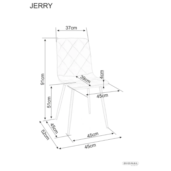 Стул кухонный JERRY VELVET черный каркас/черный BL.19 JERRYVCC Signal