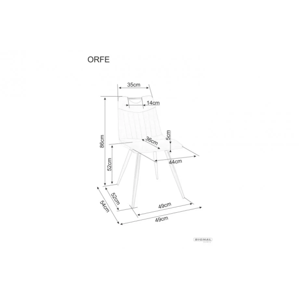 Стул кухонный ORFE VELVET черный каркас/светло-серый BL.03 ORFEVCJSZ Signal
