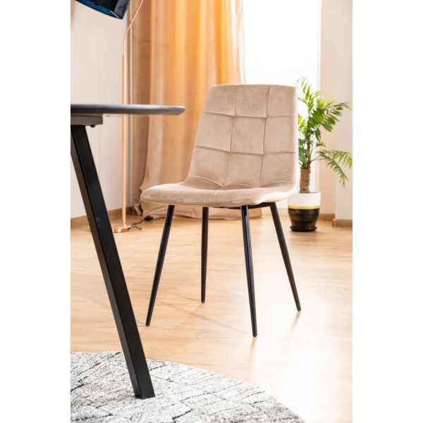 Стул MILA VELVET черный каркас / беж BLUVEL 28 MILAVCBE Signal