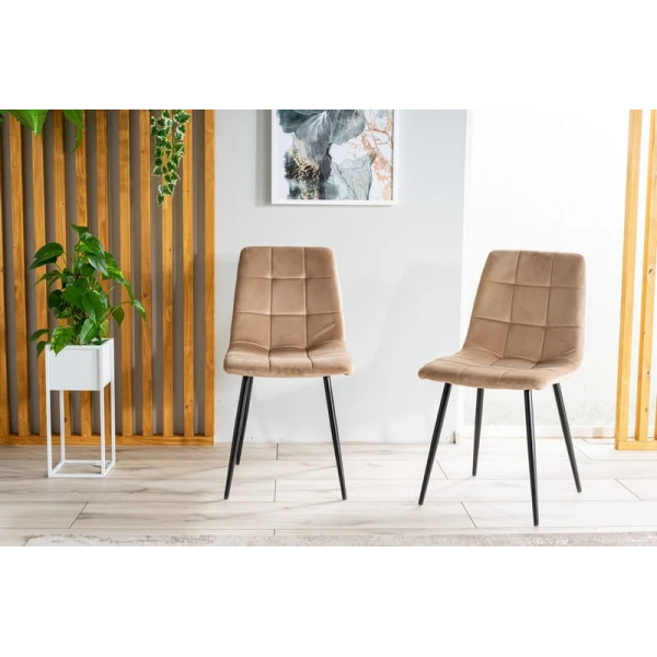 Стул MILA VELVET черный каркас / беж BLUVEL 28 MILAVCBE Signal
