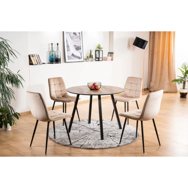 Стул MILA VELVET черный каркас / беж BLUVEL 28 MILAVCBE Signal