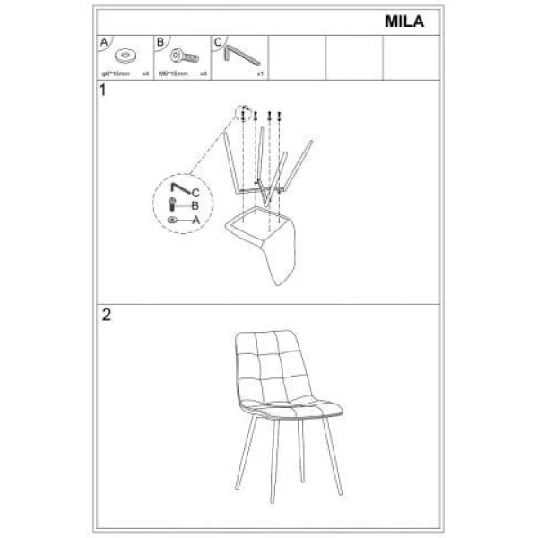 Стул Mila Velvet Серый / Черный MILAVCSZ Signal