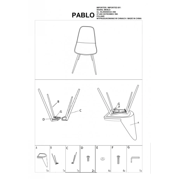 Стул Pablo Серый PABLOSZ Signal