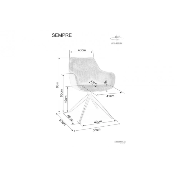 Стул SEMPRE BREGO / BUFFALO Черный каркас / Оливковый 77 / Оливковый 10 SEMPREBRCOL Signal