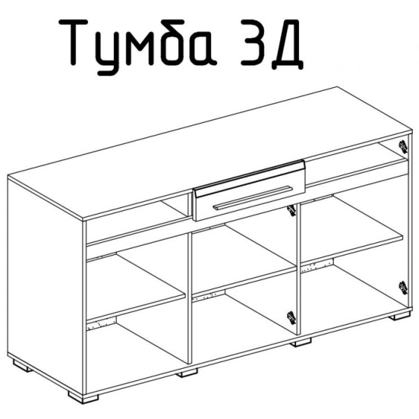 Тумба Бьянко 3Д Белый / Дуб Сонома Мир Мебели