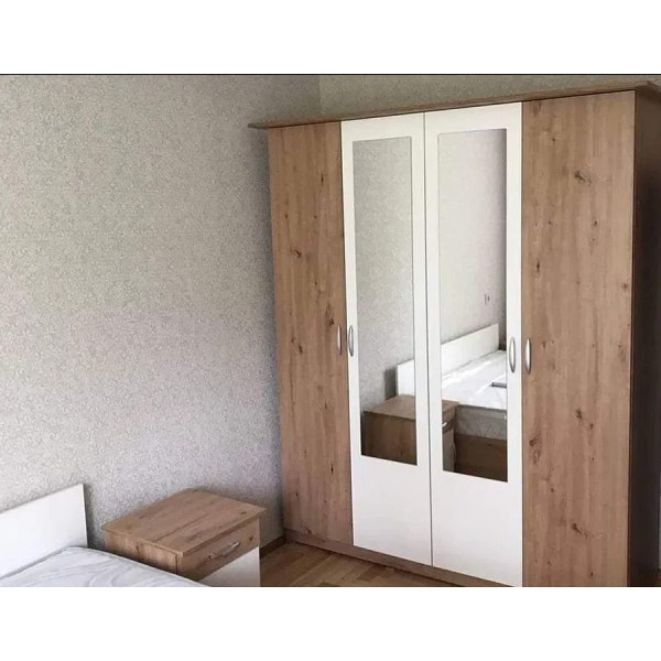 Шкаф Ким 4Д Дуб артизан / Белый Мир Мебели