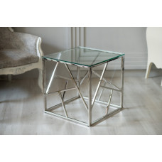 Кофейный стол CF-2 прозрачный + серебро Vetro Mebel