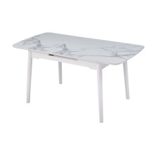 Керамический стол TM-76 вайт клауд + белый Vetro Mebel