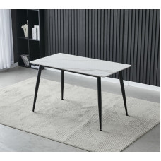 Обеденный керамический стол TM-100 олимпо вайт + черный Vetro Mebel