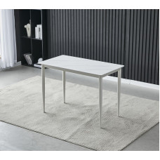 Обеденный керамический стол TM-110 белый мрамор + белый Vetro Mebel