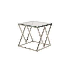 Кофейный стол CD-2 прозрачный + серебро Vetro Mebel