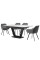 Керамический стол TML-870 белый мрамор + черный Vetro Mebel