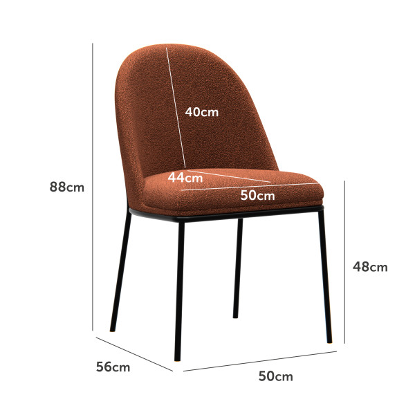 Стілець M-110 теракотовий + чорний Vetro Mebel