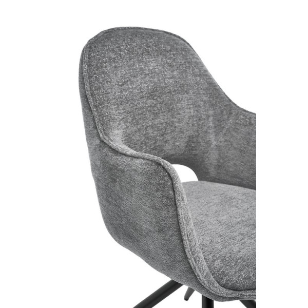 Стул поворотный R-150 пепельный + черный Vetro Mebel