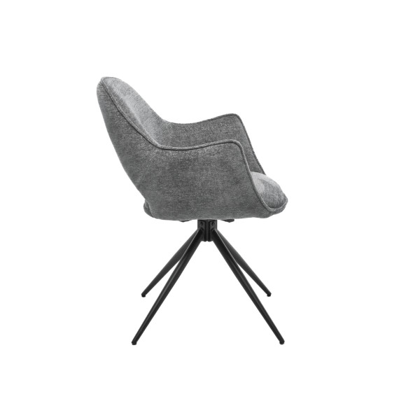Стул поворотный R-150 пепельный + черный Vetro Mebel