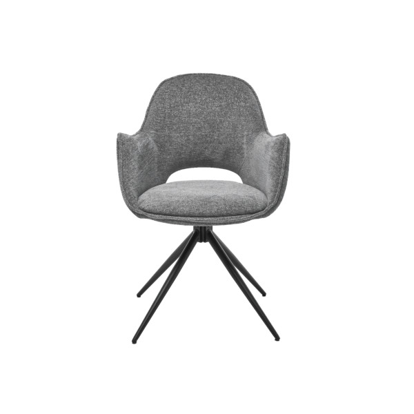 Стул поворотный R-150 пепельный + черный Vetro Mebel