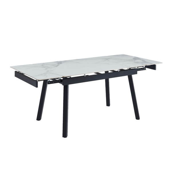 Керамический стол TM-88-1 вайт клауд + черный Vetro Mebel
