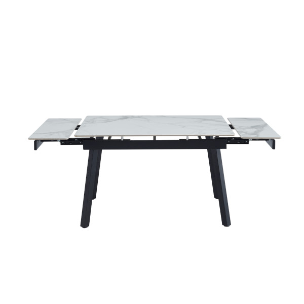 Керамический стол TM-88-1 вайт клауд + черный Vetro Mebel