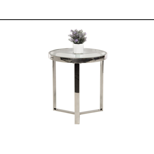 Кофейный стол CB-2 прозрачный серебро Vetro Mebel