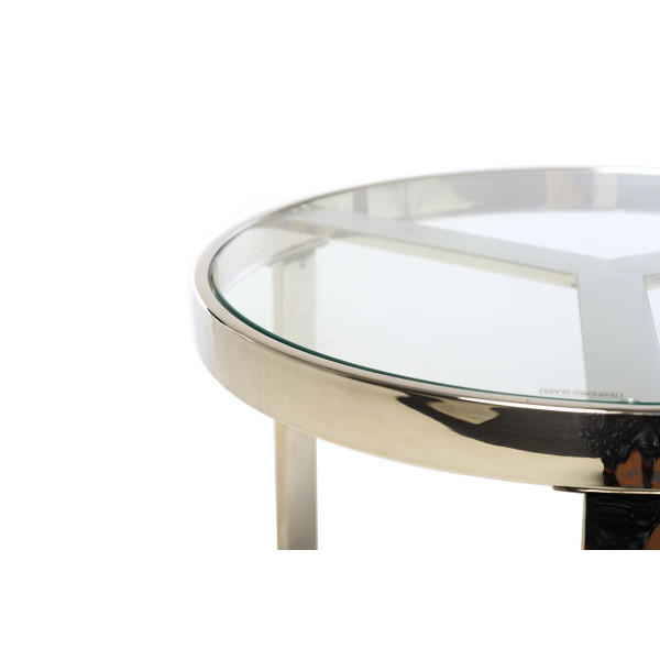 Кофейный стол CB-2 прозрачный серебро Vetro Mebel