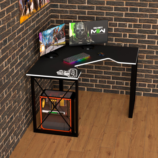 Геймерський стіл LOFT-20 чорно-білий Rasin