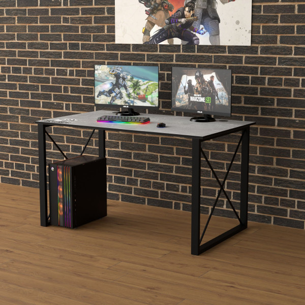 Геймерський стіл LOFT-21 бетон-чорний Rasin