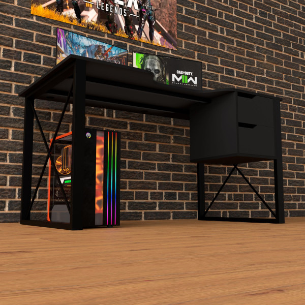 Геймерський стіл LOFT-19 чорно-білий Rasin