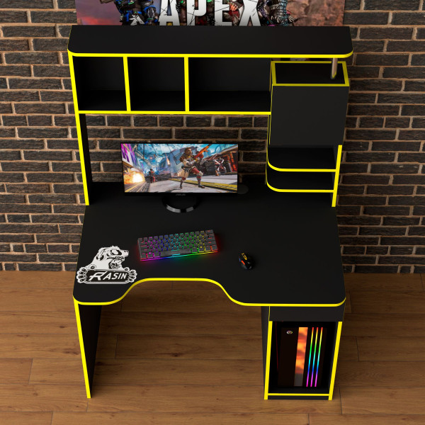 Геймерський стіл LOFT-12 чорно-жовтий Rasin