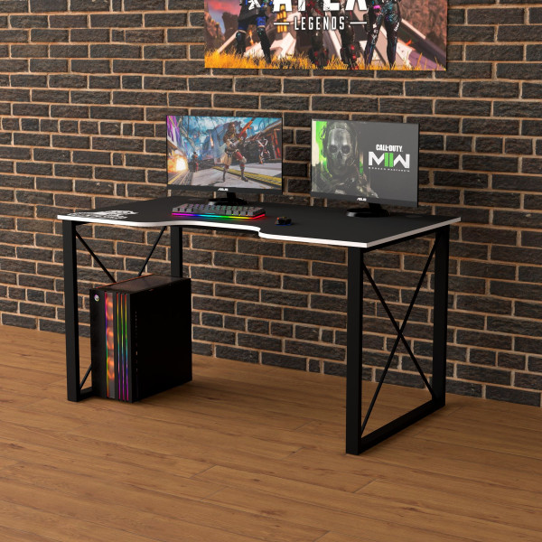 Геймерський стіл LOFT-13 чорно-белый Rasin