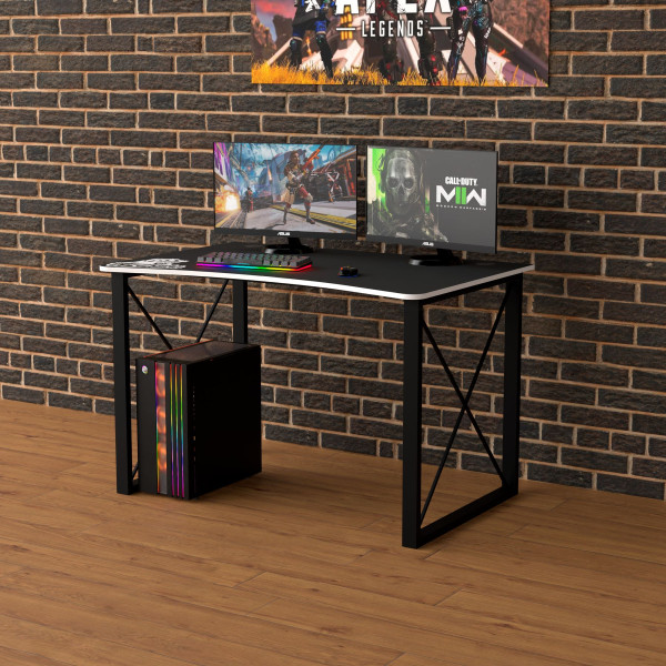 Геймерский стол LOFT-14 черно-белый Rasin